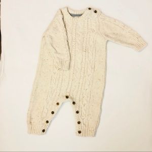 George cream/off white speckled knit jumpsuit 3-6m